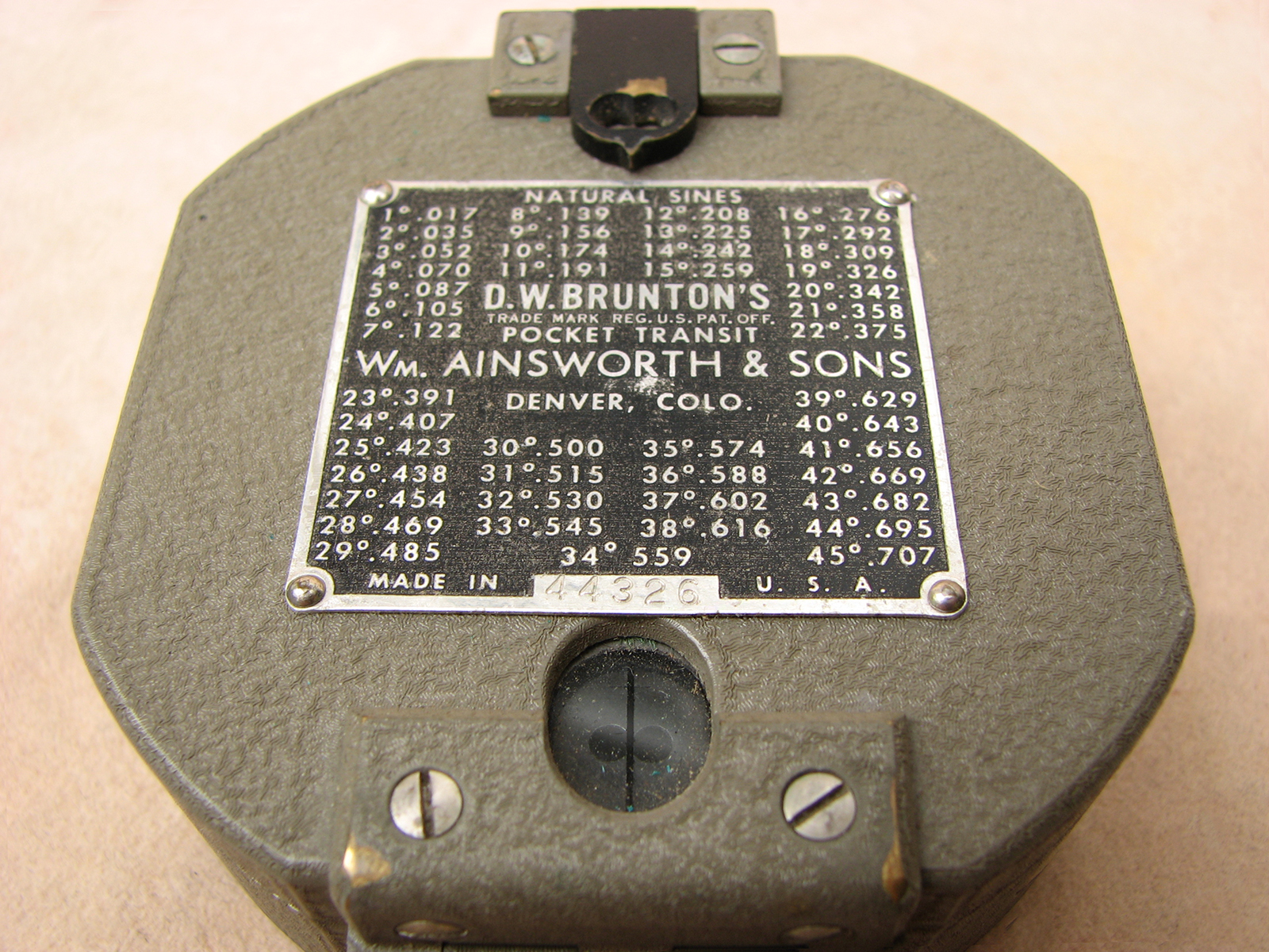 1940's Brunton pocket transit compass by William Ainsworth